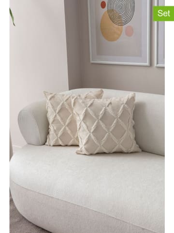 Wallity 2er-Set: Kissenhüllen in Creme