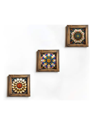 Wallity 3-delige set: ingelijste kunstdrukken - (L)15 x (B)15 cm