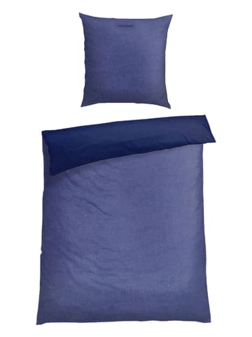 Schiesser Feinbiber-Bettwäsche-Set ''Doubleface'' in Blau
