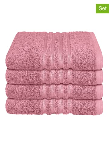 Schiesser 4er-Set: Handtücher "Milano" in Rosa