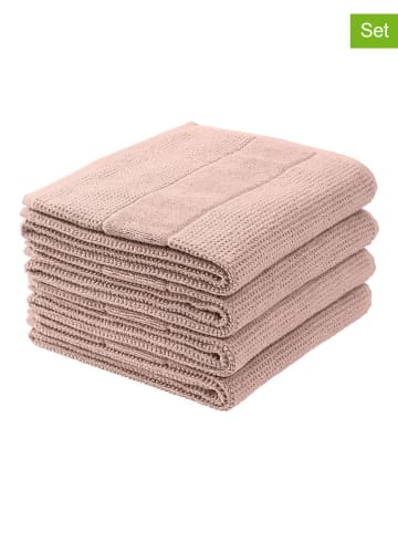 Schiesser 4er-Set: Handtücher "Turin" in Rosa