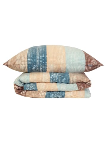 Schiesser Renforcé-Bettwäsche-Set in Beige/ Petrol