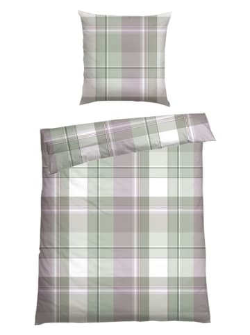 Schiesser Renforcé-Bettwäsche-Set ''Ate'' in Grün/ Rosa