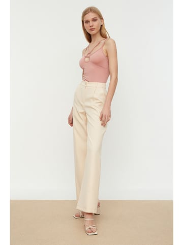 trendyol Spodnie w kolorze beżowym