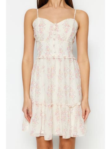 trendyol Kleid in Creme/ Rot