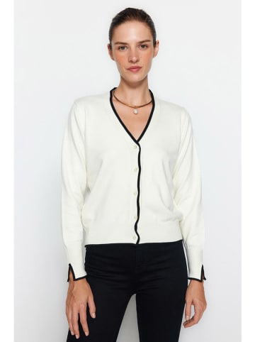 trendyol Cardigan in Creme/ Schwarz
