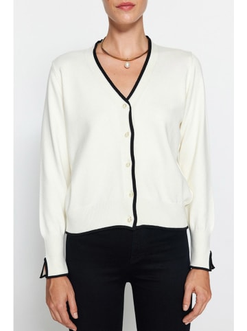 trendyol Kardigan w kolorze kremowo-czarnym