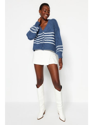 trendyol Kardigan w kolorze granatowo-białym