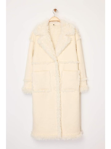 trendyol Płaszcz pluszowy w kolorze beżowym