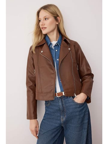 trendyol Kurtka w kolorze brązowym ze skóry syntetycznej
