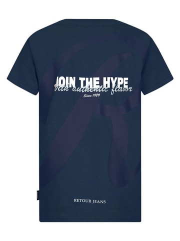 Retour Shirt "Leandro" donkerblauw