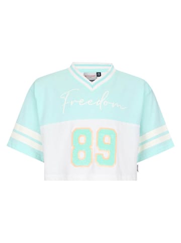 Retour Koszulka "Drancy" w kolorze biało-turkusowym