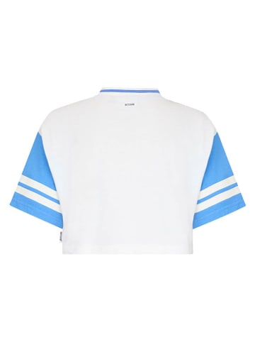 Retour Shirt "Drancy" wit/lichtblauw