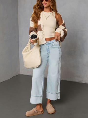 LA Angels Cardigan in Creme/ Braun