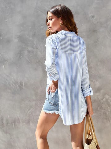 LA Angels Bluse in Hellblau/ Weiß