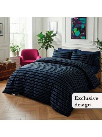 CXL by Christian Lacroix Satin-Bettwäsche-Set in Dunkelblau/ Schwarz