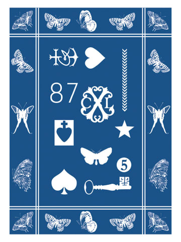 CXL by Christian Lacroix 2-delige set: theedoeken blauw/wit