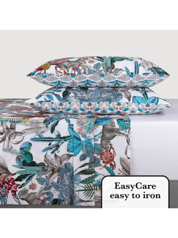 CXL by Christian Lacroix 4-delige set: satijnen bedlakens en kussenslopen wit/blauw/meerkleurig