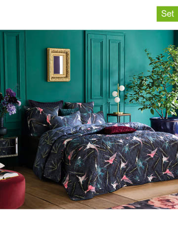 CXL by Christian Lacroix 2-delige set: satijnen kussenslopen donkerblauw