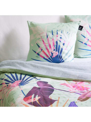 CXL by Christian Lacroix Komplet pościeli satynowej w kolorze zielonym ze wzorem