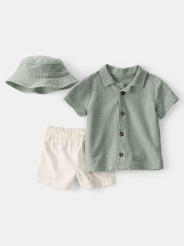 carter's 3-delige  outfit kaki/crème