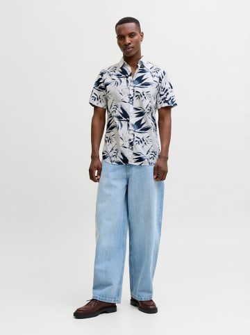 Jack & Jones Hemd "Honolulu" in Weiß/ Dunkelblau