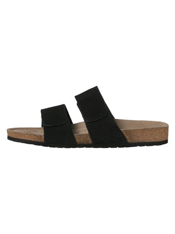 Jack & Jones Leren slippers "Malta" zwart