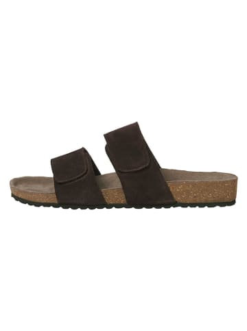 Jack & Jones Leder-Sandalen "Malta" in Dunkelbraun