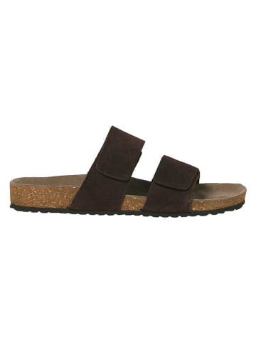 Jack & Jones Leder-Sandalen "Malta" in Dunkelbraun