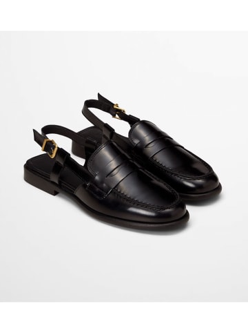 Marc O'Polo Shoes Leder-Slingmokassins in Schwarz