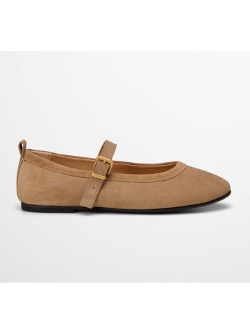 Marc O'Polo Shoes Leder-Spangenballerinas in Beige