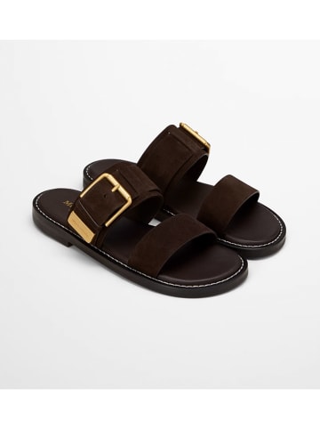 Marc O'Polo Shoes Leder-Pantoletten in Braun