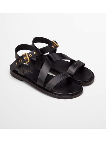 Marc O'Polo Shoes Leder-Sandalen in Schwarz