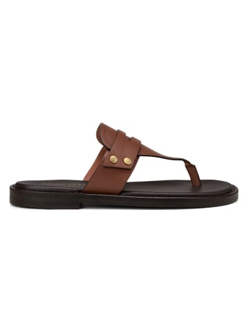 Marc O'Polo Shoes Skórzane japonki w kolorze jasnobrązowym