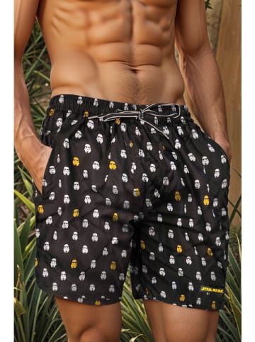 admas Badeshorts in Schwarz/ Gelb/ Weiß