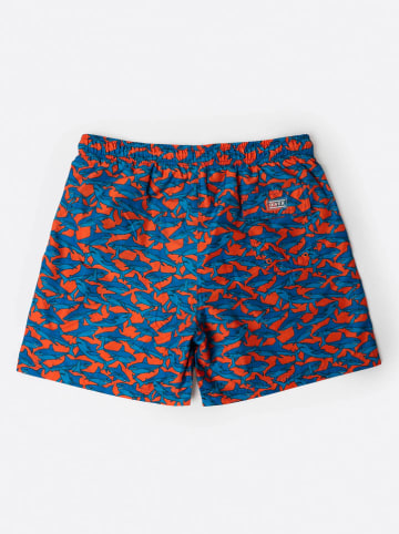 admas Badeshorts in Blau/ Rot