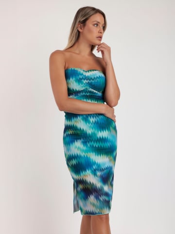 admas Strandjurk turquoise/wit/geel