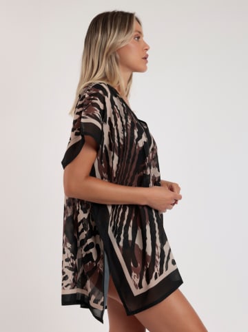 admas Strandkleid in Schwarz/ Braun/ Creme