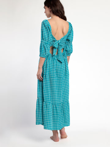 admas Jurk turquoise/wit