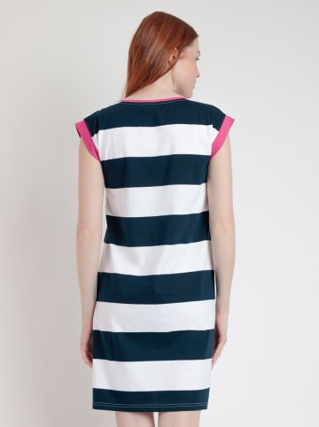 admas Nachthemd donkerblauw/wit