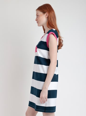 admas Nachthemd donkerblauw/wit