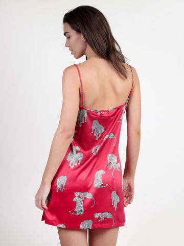 admas Koszulka nocna w kolorze czerwono-szarym