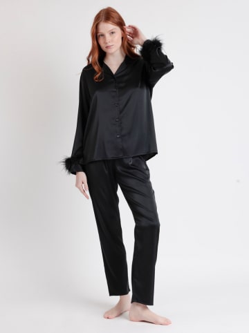 admas Pyjama in Schwarz