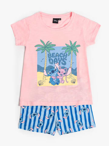 admas Pyjama blauw/lichtroze