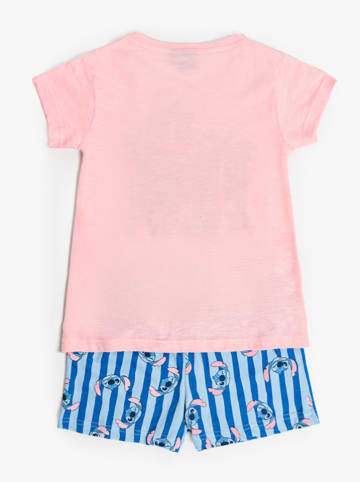 admas Pyjama in Blau/ Rosa