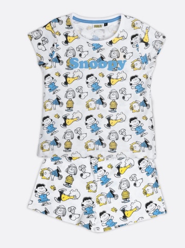 admas Pyjama wit/geel/lichtblauw