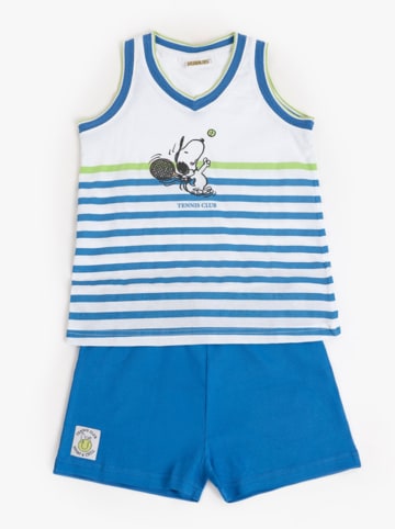 admas Pyjama blauw/wit