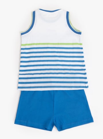 admas Pyjama blauw/wit