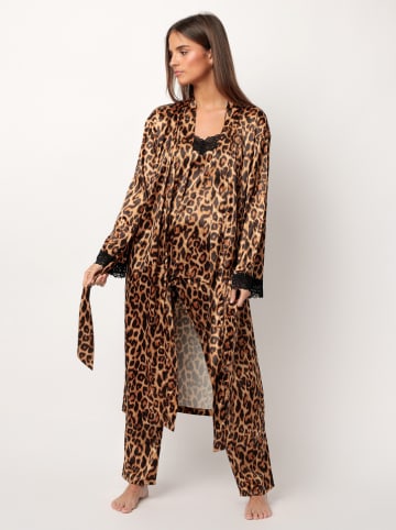 admas Kimono in Hellbraun/ Schwarz