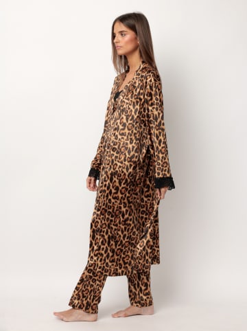 admas Kimono in Hellbraun/ Schwarz